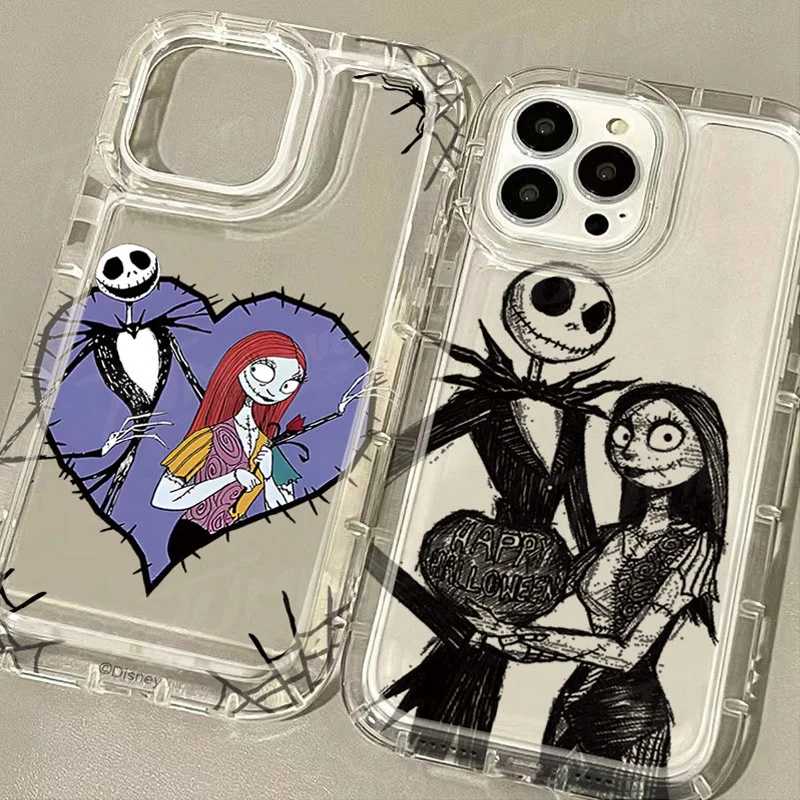 Disney Nightmare Before Christmas Clear Phone Case for OPPO Reno 7Z 8T 5 6 6Z 7 8 10 Pro Plus F9 F11 4G 5G Shockproof Cover