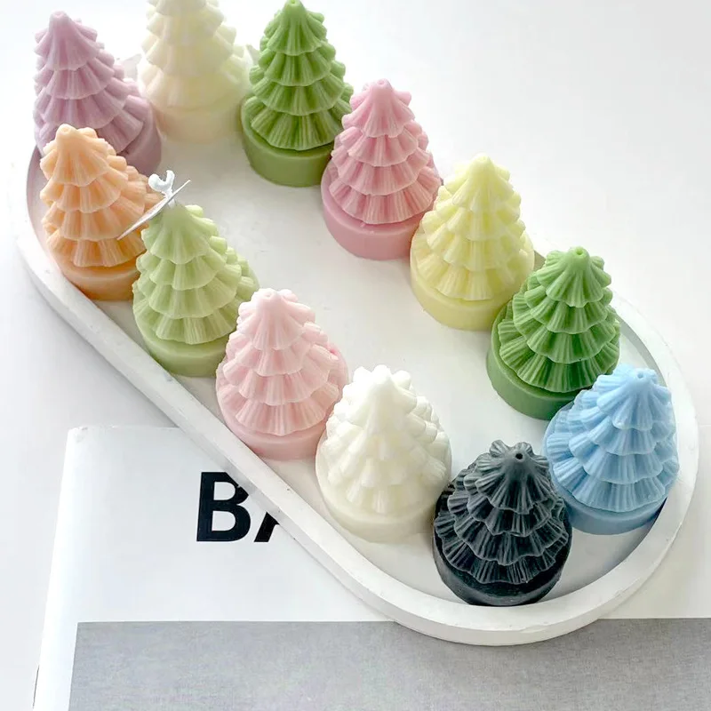 DIY мини-рождественская елка силиконовая форма ручной работы ароматическая свеча