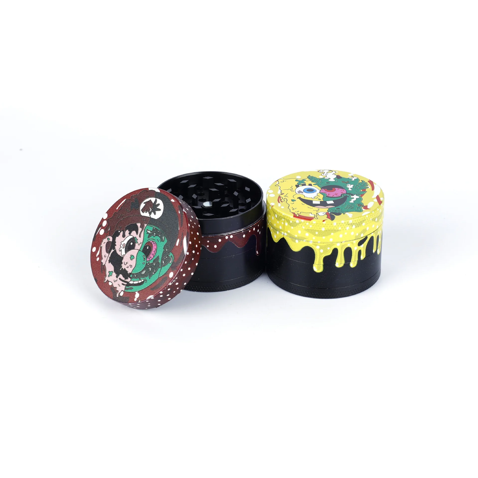 

Cartoon water drop cigarette mill 63mm four layer zinc alloy cigarette mill manual metal grinder