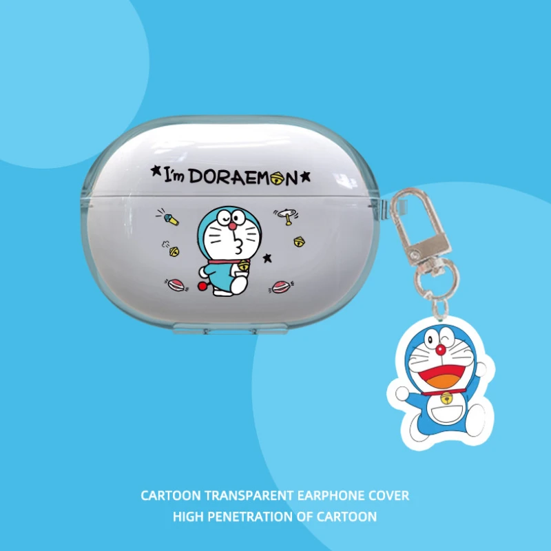 

Новый милый мультяшный чехол для наушников Doraemon для huawei freebuds pro 2, Прозрачный чехол для гарнитуры из ТПУ для freebuds pro 2 с брелоком