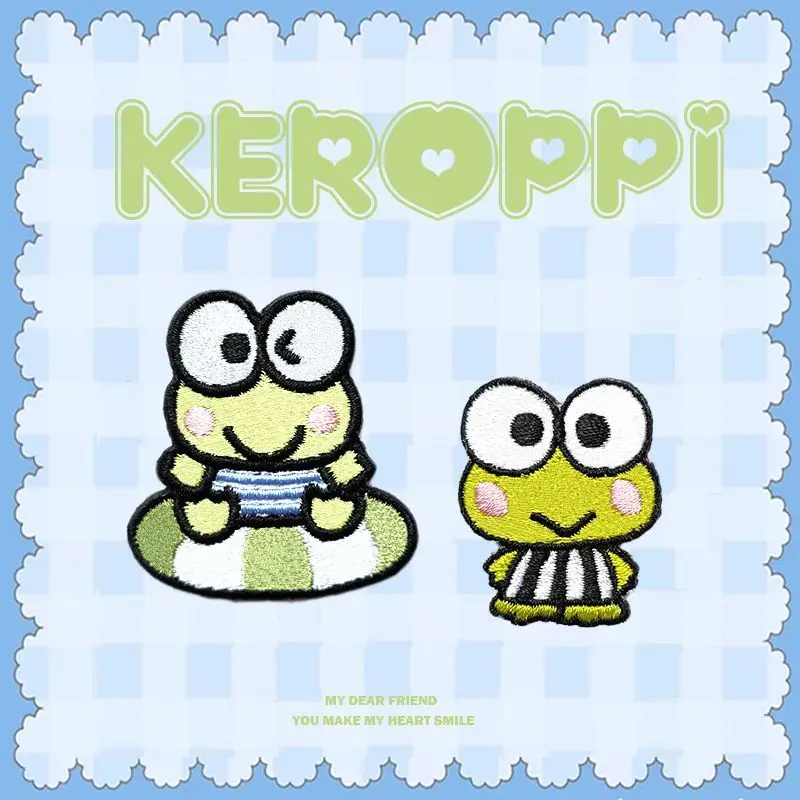 

Hangyodon вышитые наклейки Kawaii Cute Sanrio Kerokero Keroppi Одежда Декоративные Мультяшные Diy наклейки подарок на день рождения