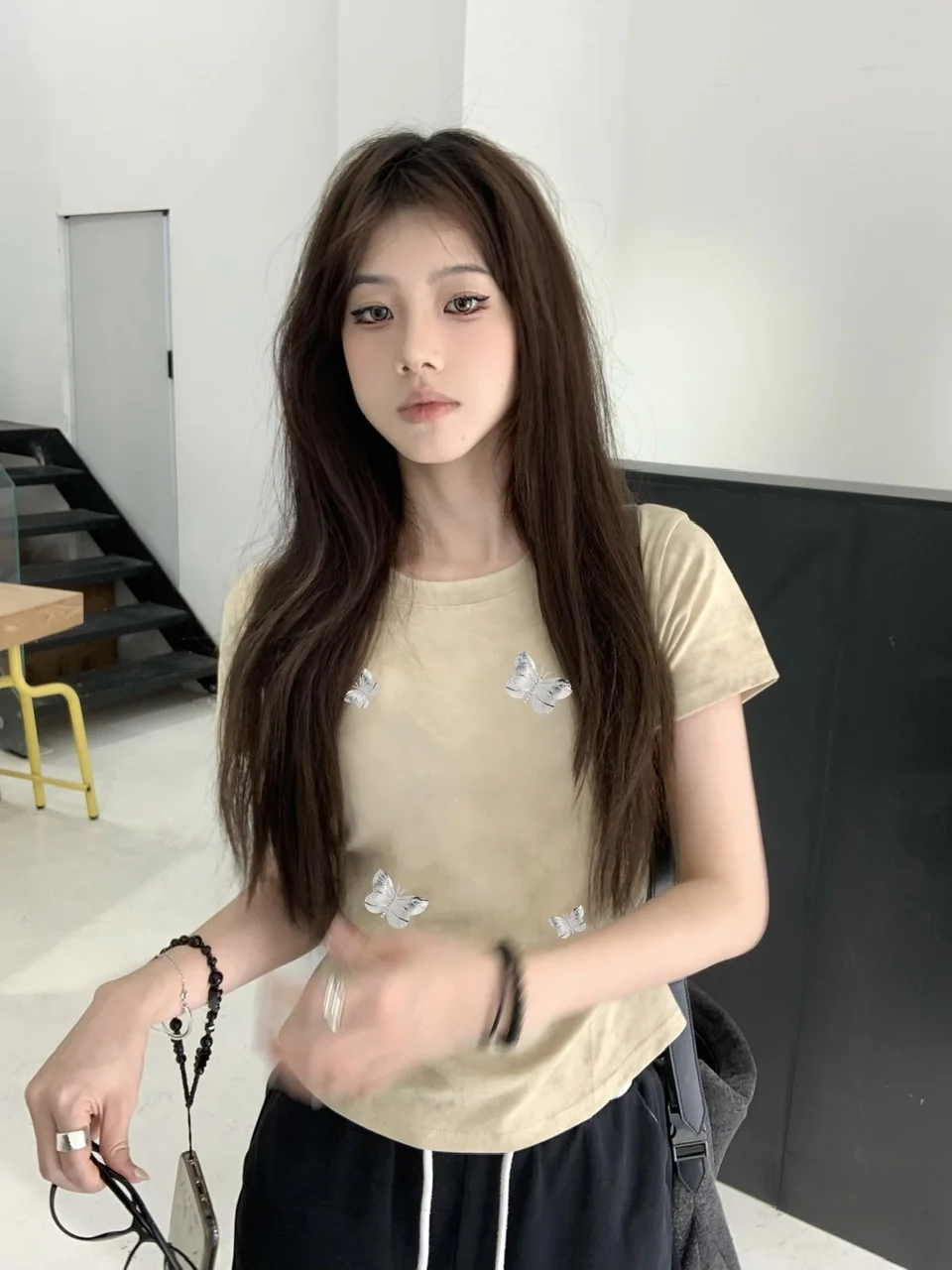 Pphome Sweet Cool Casual ~ Футболка с короткими рукавами и принтом Gyaru летний дизайн короткий