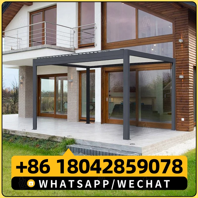 Роскошная алюминиевая беседка JJL на заказ 3X3 3X4 6X3 с водонепроницаемой