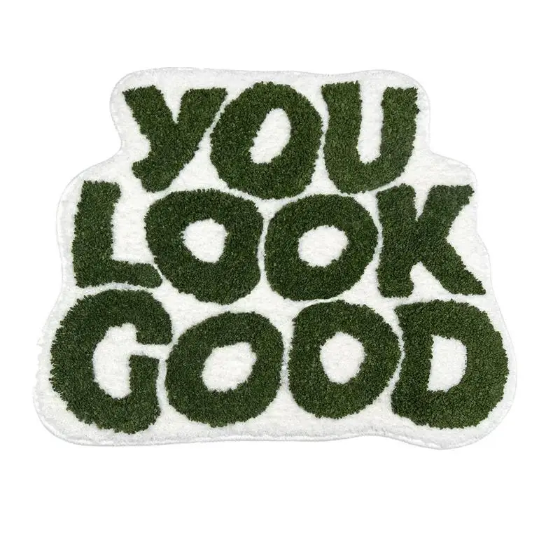 

Моющиеся коврики для ванной, нескользящий Коврик для ванны из ультратонкого волокна, Приятный Зеленый алфавит, коврики для ванны под дверью, напольный коврик для