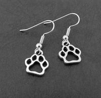 new products hot selling fashion trend jewelry creative design pet dog paw print pendant earring jewelry
