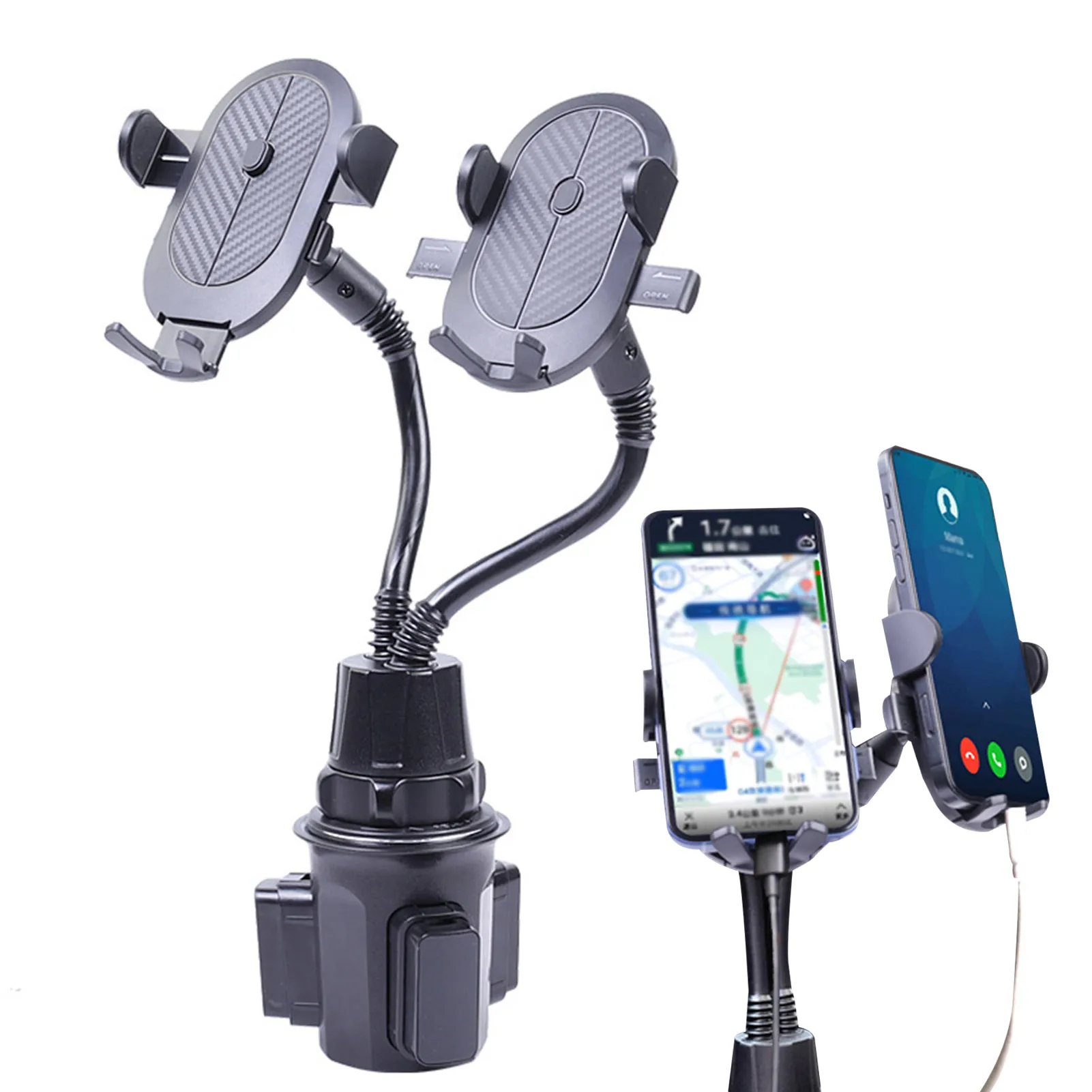 

Двойной держатель для телефона для автомобиля, двойной держатель для телефона, Вращающийся Автомобильный держатель для стакана, кронштейн ...