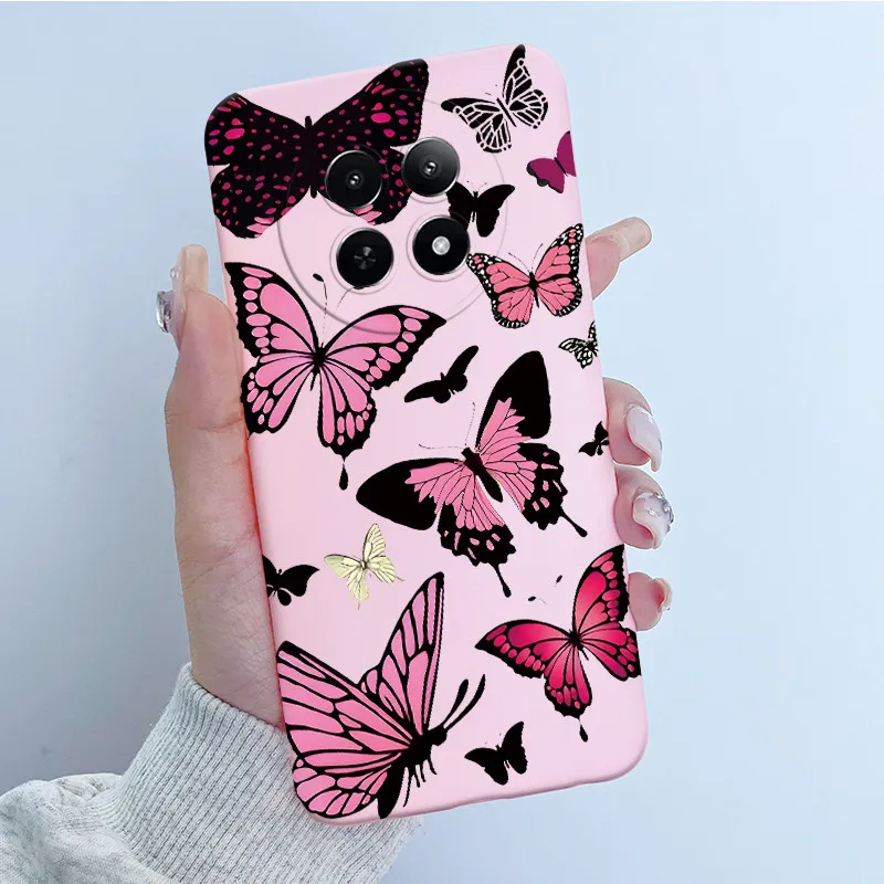 Чехол для Realme 12 12X 5G Luxury Dragon Cute Labubu Cat Pattern матовый мягкий силиконовый чехол