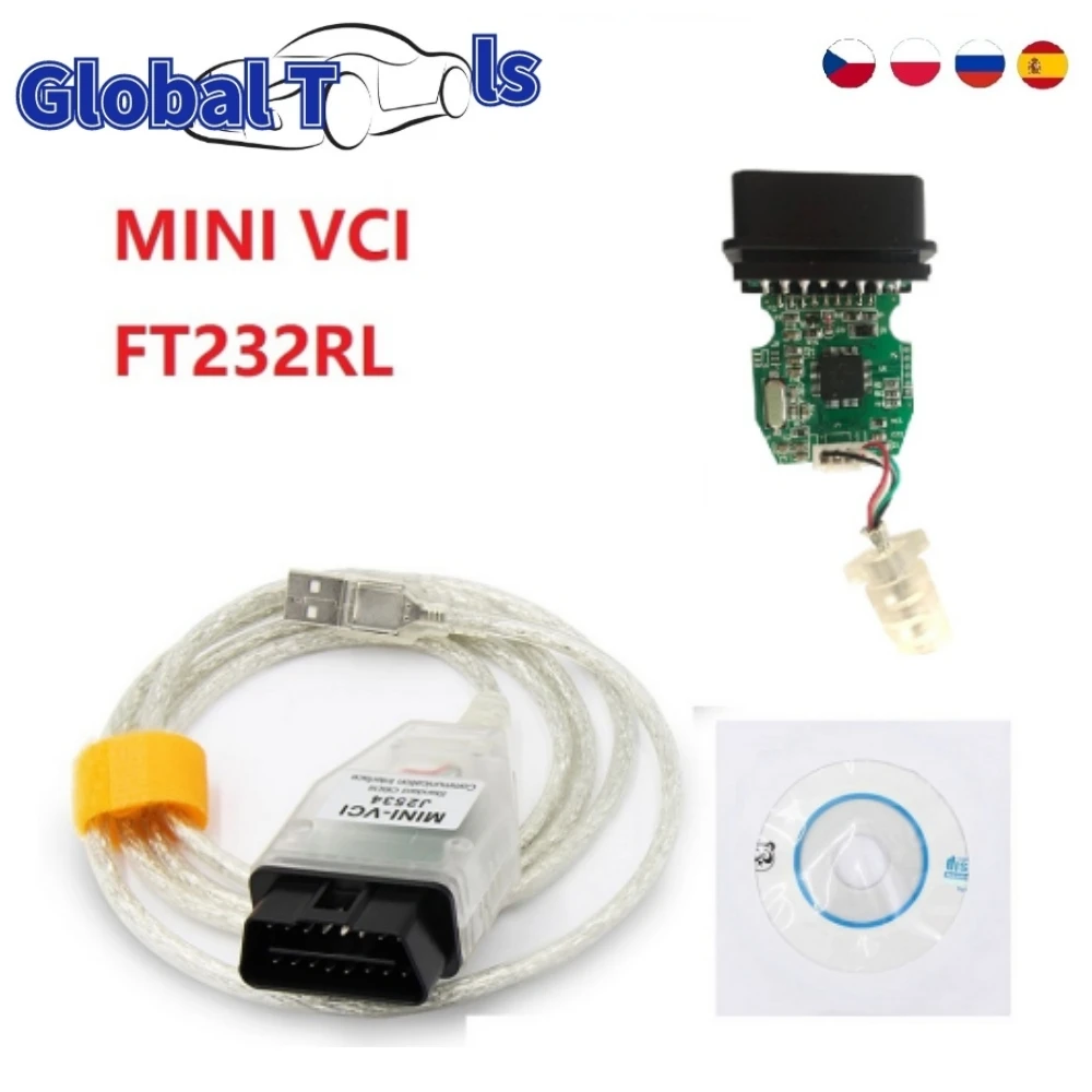 

V16.00.017 for MINI-VCI J2534 for To-yo-ta TIS Techstream with FTDI FT232RL Chip MINI-VCI OBD OBDII OBD2 Car Diagnostic Scanner
