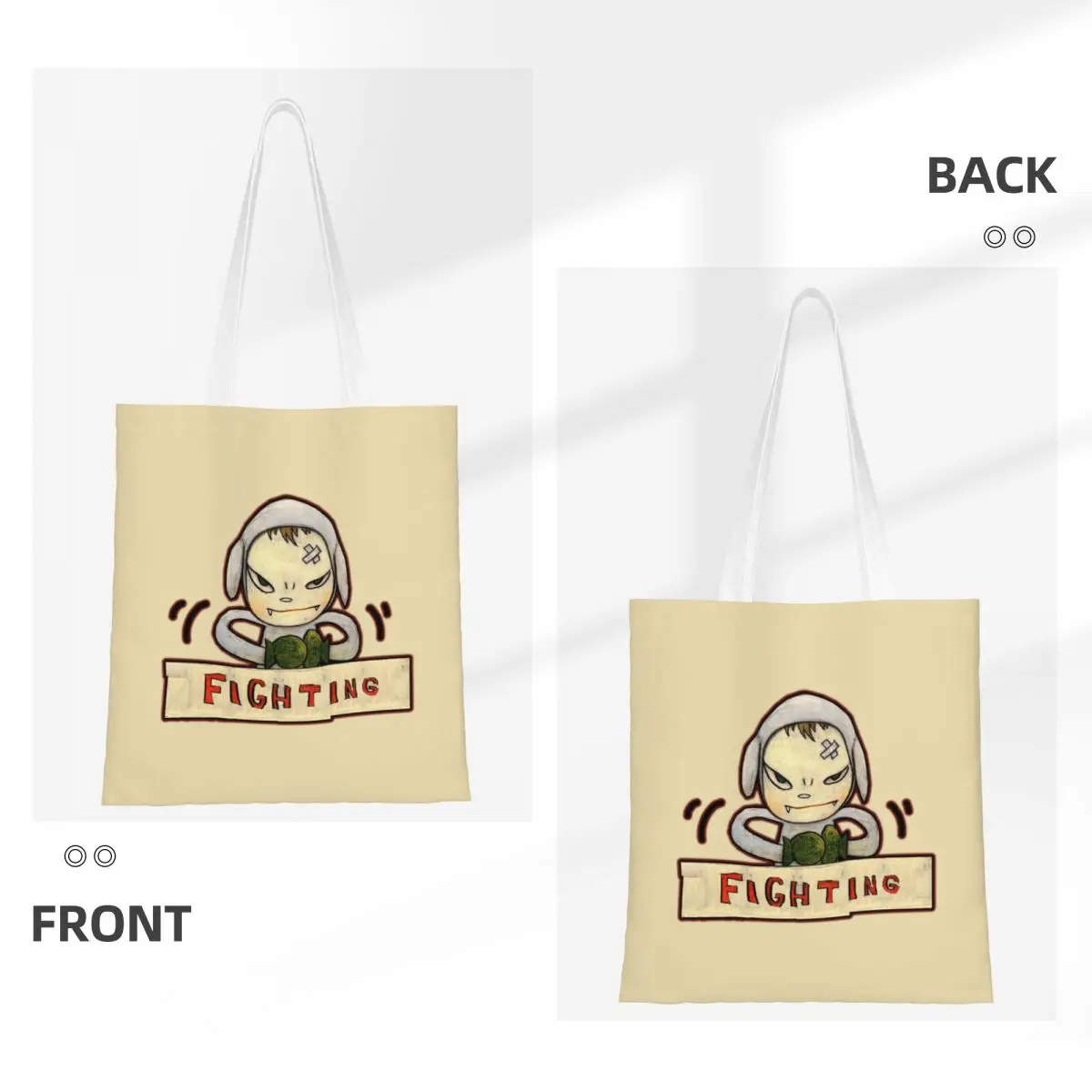 Сумка-тоут Yoshitomo Nara Fighting многоразовая вместительная сумка для покупок унисекс