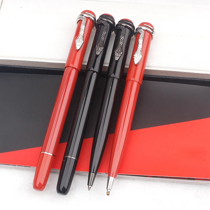 

Special Heritage Collection Ballpoint Pen Rouge Et Noir Mb Rollerball Fountain Pen with Snake Clip Office Business Supplies