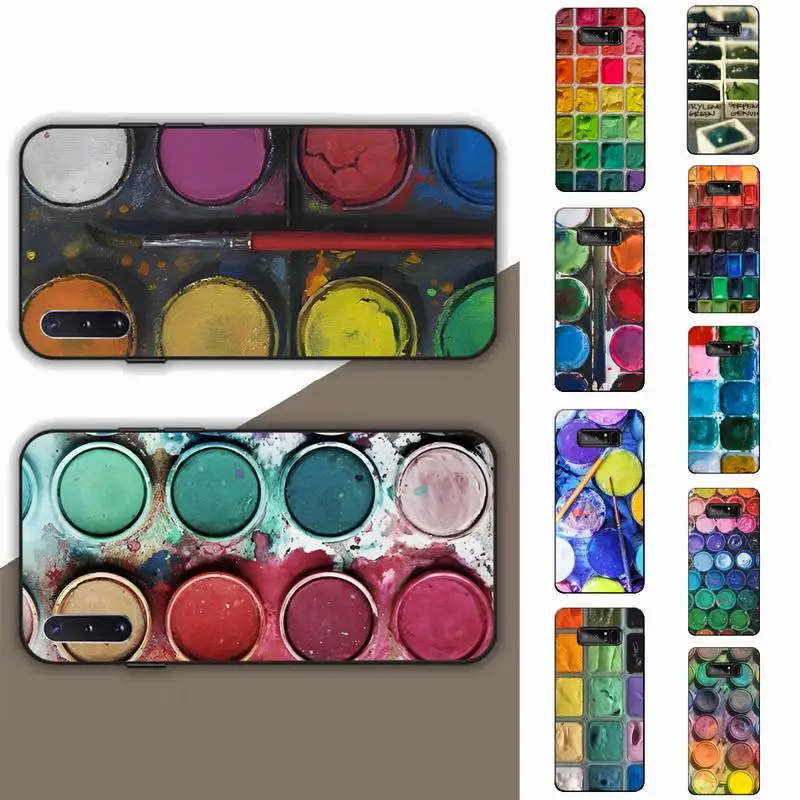 

Watercolors Palette Phone Case For Samsung Note 8 9 10 20 pro plus lite M 10 11 20 30 21 31 51 A 21 22 42 02 03