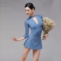 sexy ballet leotard for womens exercise suit high collar gymnastics leotard adult 34 sleeves ballerina stage performance suit