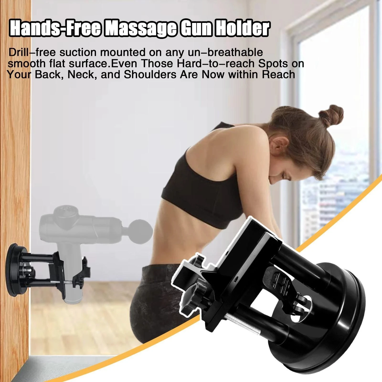 

Adsorption Massage Gun Bracket Hands Free Back Shoulder Hip Deep Tissue Massager Gun Mount Grip Hands-Free Massage Gun Holder