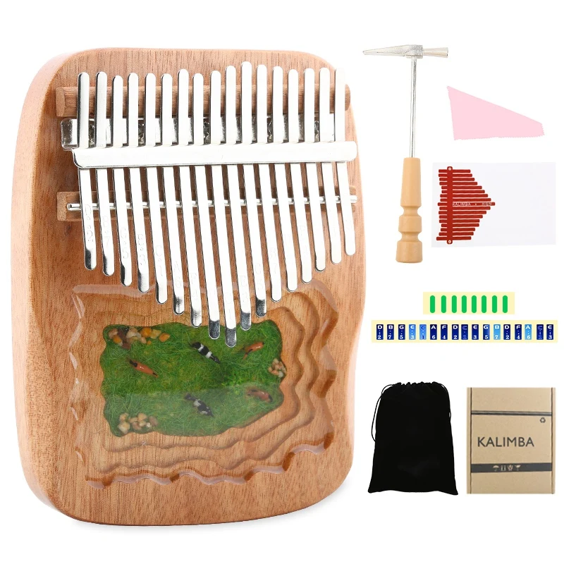 

Kalimba 17 Keys Thumb Piano High Quality Mahogany Resin Keyboard Musical Instrumentos Finger Piano with Tune Hammer