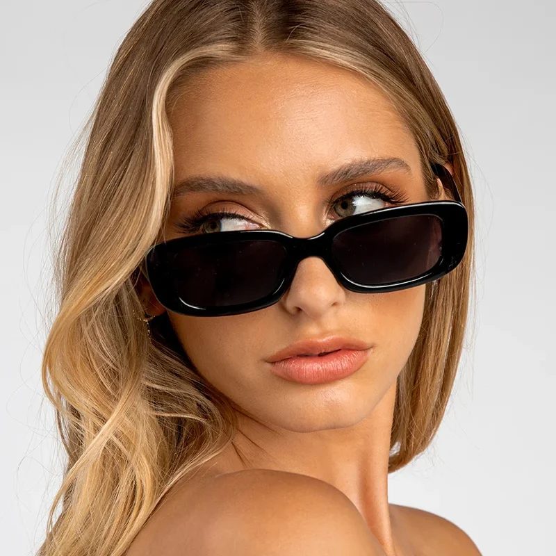 

Retro Rectangle Sun Glasses Female Brand Designer Vintage Frame Ladies Classic Black Square Sunglasses Woman Oculos De Sol