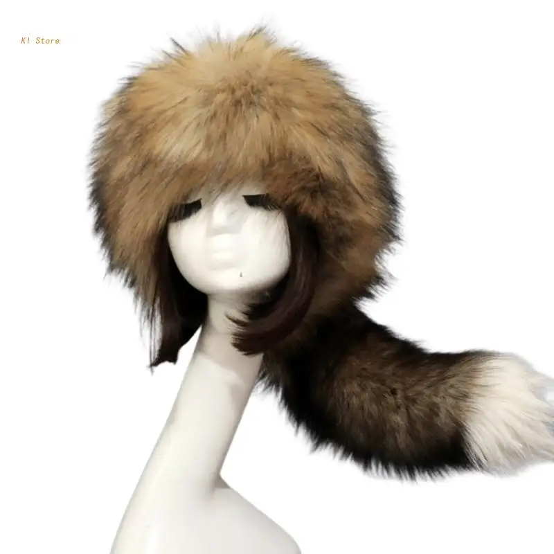 

Fashion Windproof Plush Cossack Style Russian Women Winter Ski Earflap Hat