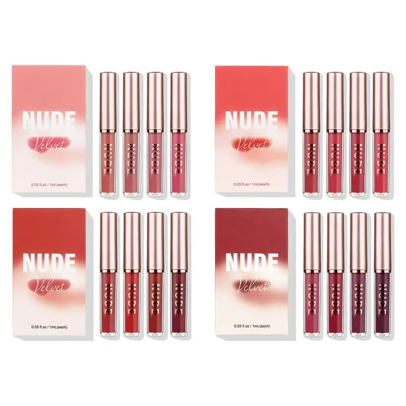 

16Pcs Matte Lipstick Set Deep Moisturizing Waterproof Liquid Makeup Lip Gloss Lip Glaze With Creamy Velvet Texture Makeup Tool