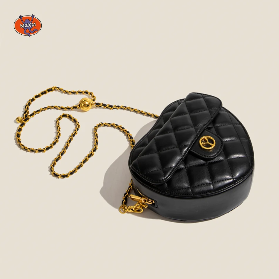

Luxury Brand Small Women's Heart Shoulder Crossbody Bag Top Quality PU Leather Cute Handbag Designer Chain Trends Crossbody Bags