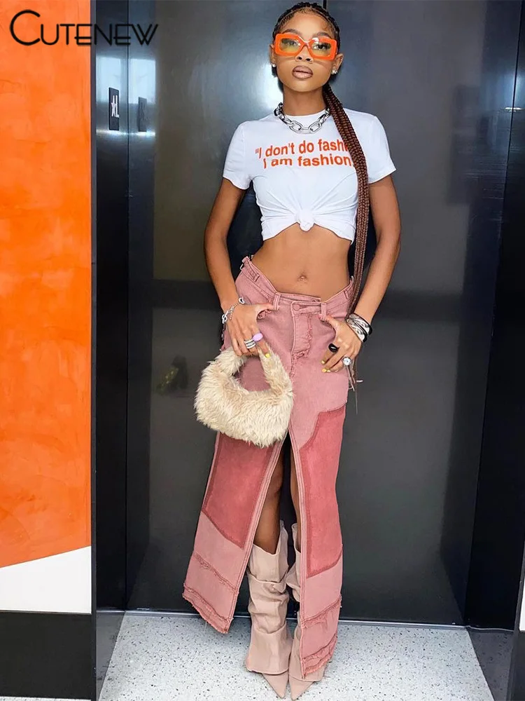 

Платье Cutenew женское повседневное с высокой талией, прямой приталенный сарафан в стиле пэчворк, хипстерская одежда, весна-лето 2023