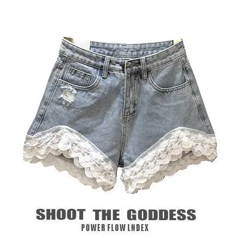 Милые кружевные джинсовые шорты Kawaii