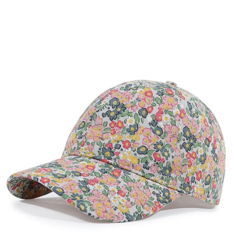 2022 spring and summer printed duck tongue cap flower baseball cap outdoor mountaineering sun shading breathable lightweight hat