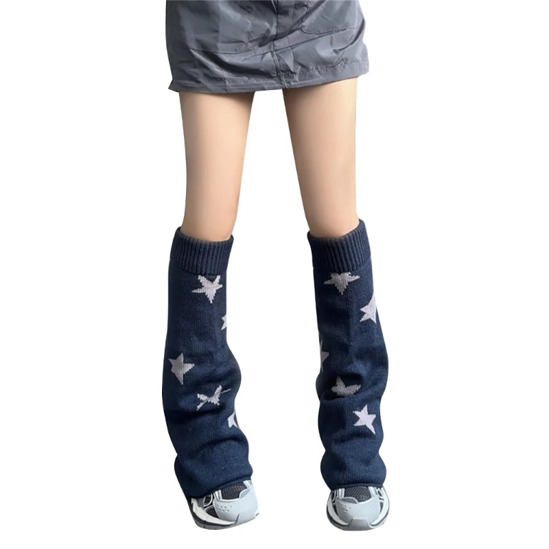 

Girls Lolitas Leg Warmers Y2K Knitted Flared Leg Sleeves Goth Baggy Cuff Ankle Heap Socks JK Uniform Foot Cover