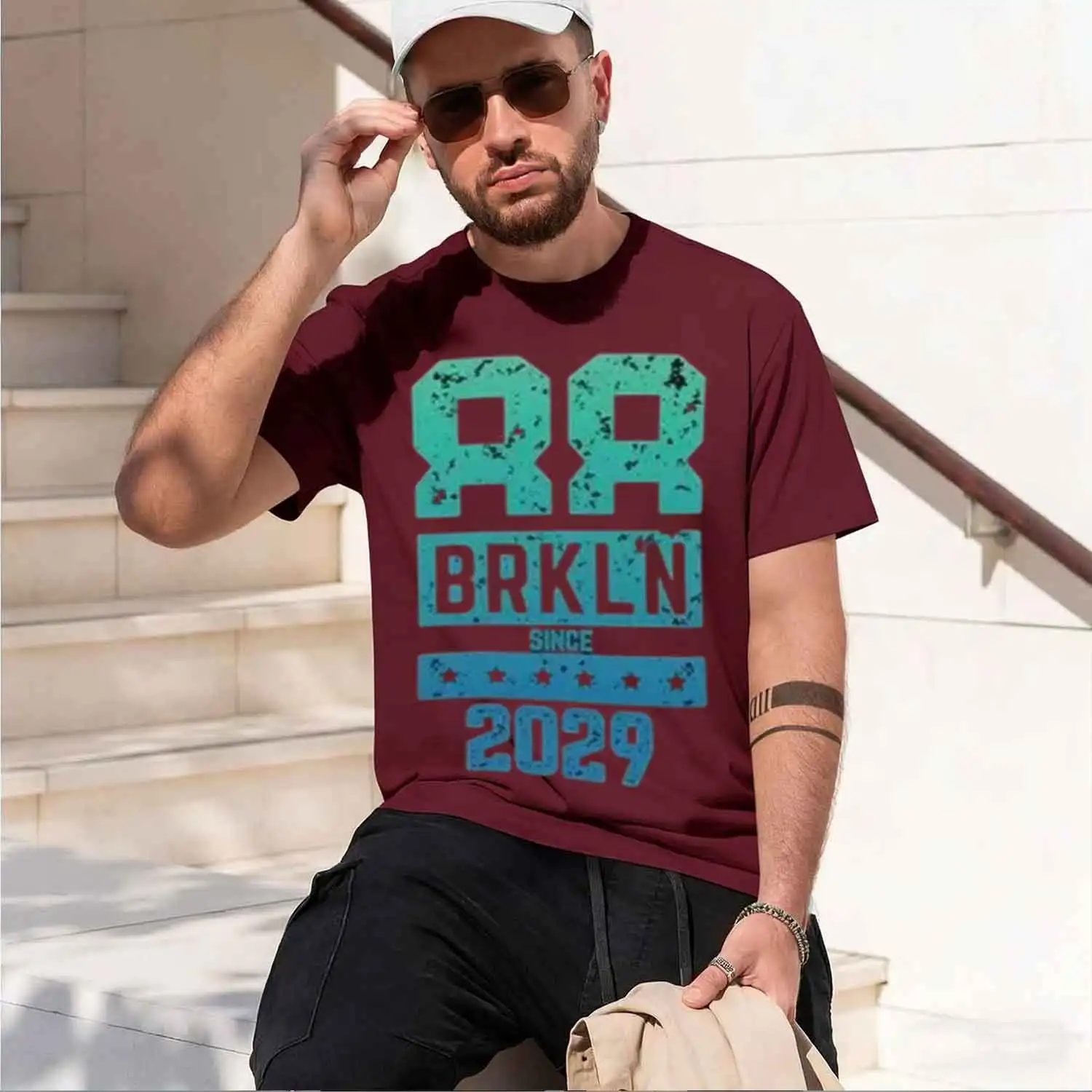 Мужская футболка Graph Tee Brkln с 2029 года - Brkln с 2029 года, новая модель 2026 года, футболка с коротким рукавом и круглым вырезом, классическая повседневная, в различных цветах (art.: 3920dc782d611) - 3920dc782d611
