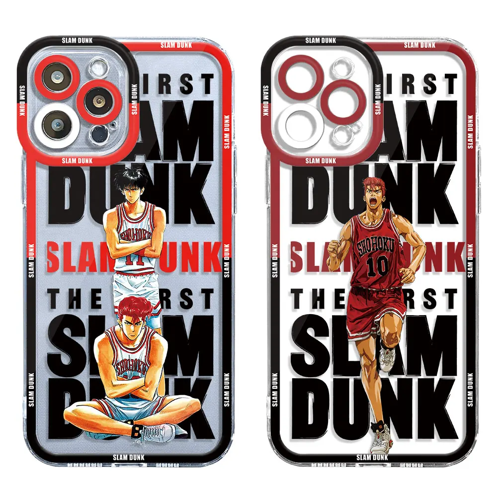 Фото Крутой мультяшный чехол Slam Dunk для Apple iPhone XR XS 7 6s SE 12 Mini X 8 13 Pro Max 14 Plus 11 Pro, прозрачный мягкий чехол №2