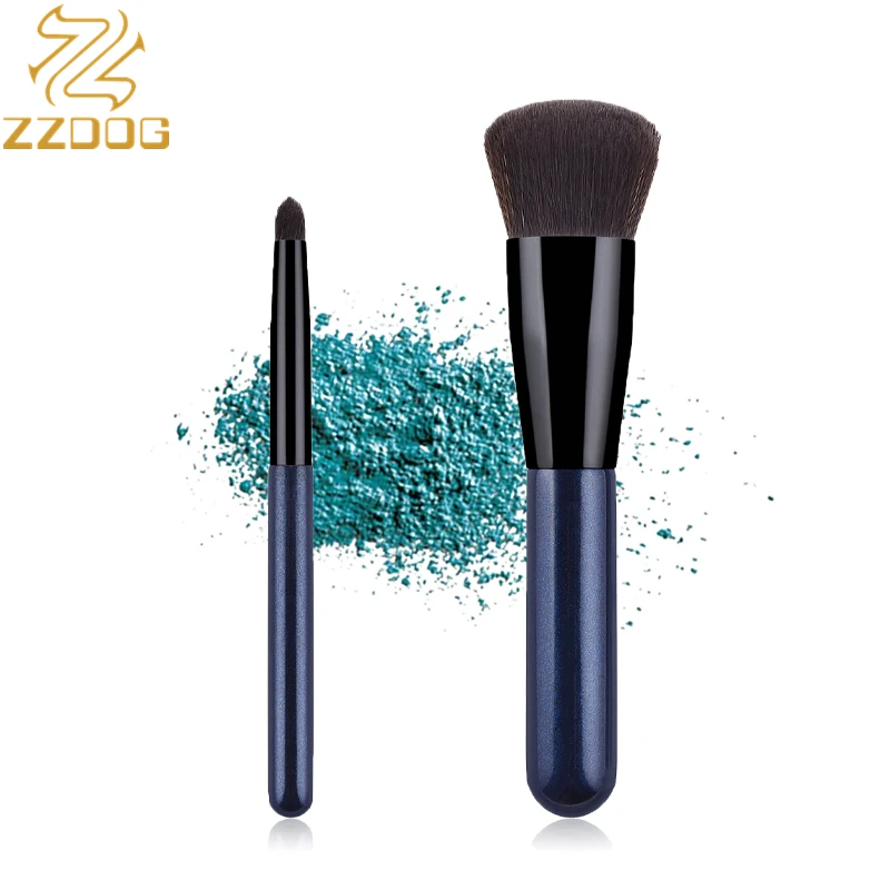 

ZZDOG 2Pcs Professional Makeup Brushes Set Natural Hair Powder Foundation Concealer Cosmetics Tools High Quality Beauty Brush