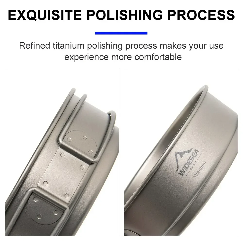 Портативная кружка Widesea для кемпинга титановая кухонная кастрюля 1100 мл сковорода