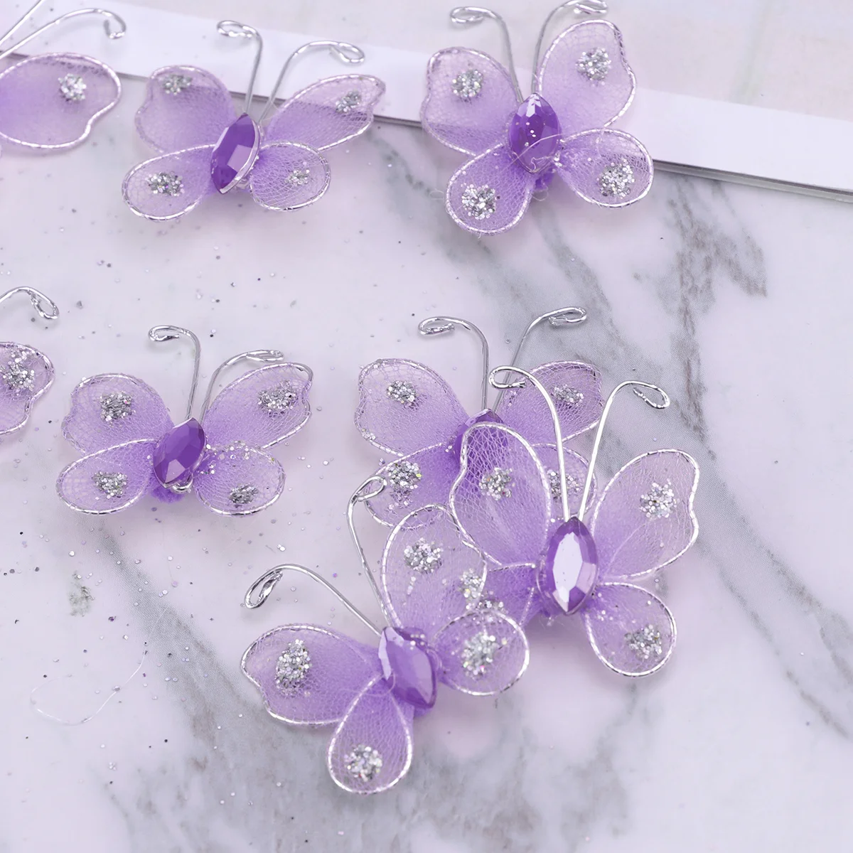 

50 Pcs Wall Sticker Decor Decoration Metal Screen Mesh Craft Butterflies House Ornaments Fake Butterflies Flash