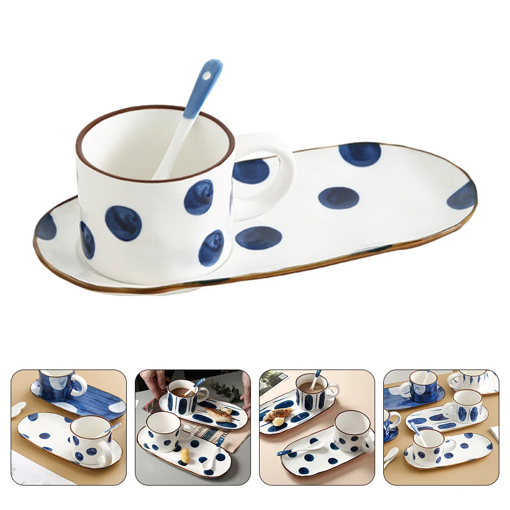 

1 Set Home Hotel Household Kitchen Cup And Saucer Cup Saucer And Spoon Cup And Dessert Dish for Friends Gift