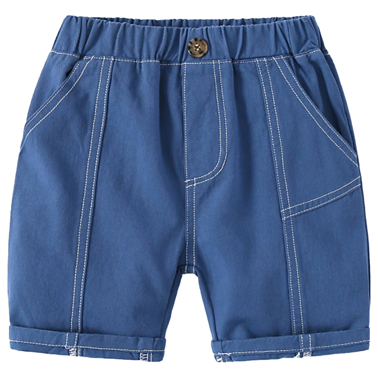 

Baby Boys Stylish Clothing Elastic Waistband Denim Style Pockets Side Slim Fit Casual Shorts for baby summer costumes