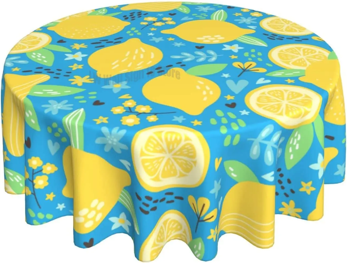 

Lemon Tablecloth 60 Inch Round Tablecloth Fall Tablecloth Washable Picnic Table Cover Reused Outdoor Tablecloth Kitchen