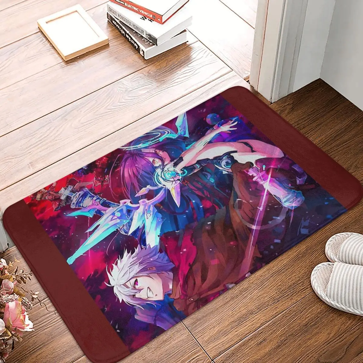 

No Game No Life Fantasy Anime Non-slip Doormat Essential Living Room Kitchen Mat Welcome Carpet Home Pattern Decor