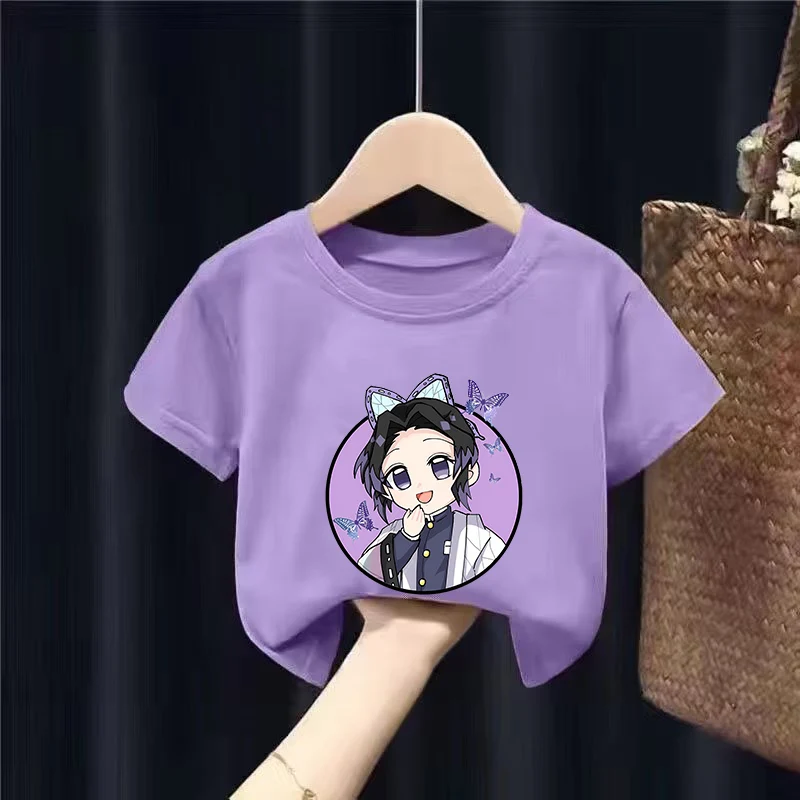 Детская одежда с рассекающим демонов футболка Kamado Tanjirou Nezuko топы коротким рукавом