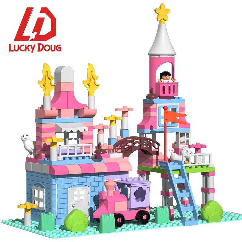 

174PCS City Mini House Cartoon Dream Tale Princess Castle Blocks Architecture Building Blocks Figures Bricks Toys for Kids Girls