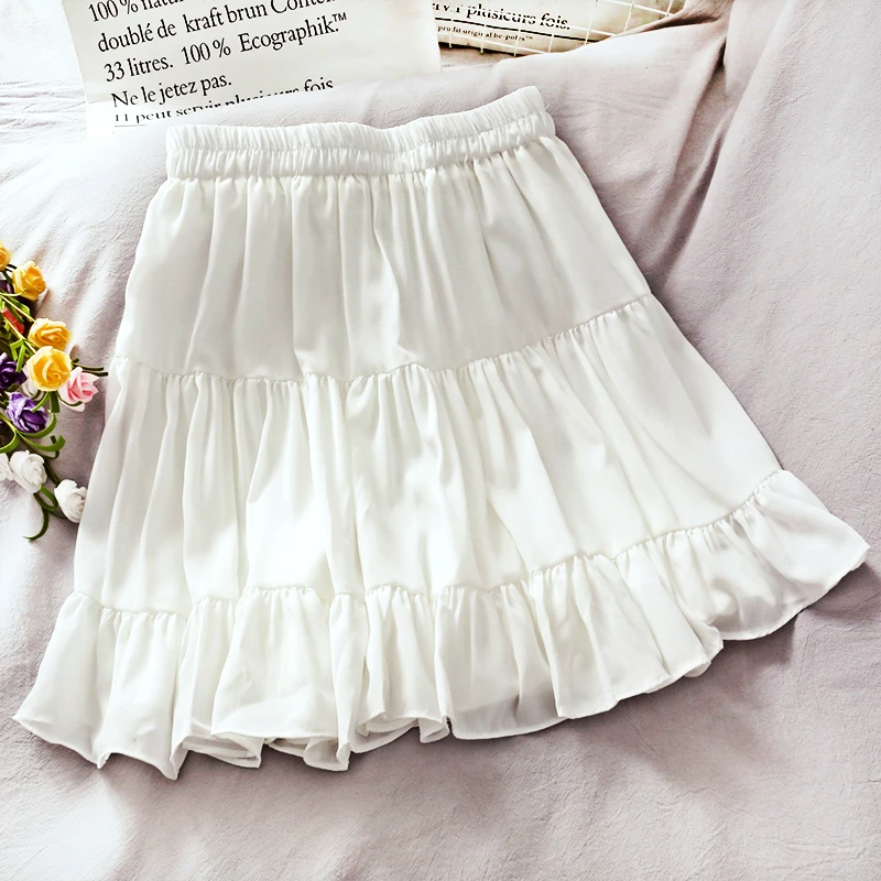 

Women's sexy high waist slim pleated A-line skirt in summer Korean fashion casual black and white short skirt Alt dress girl