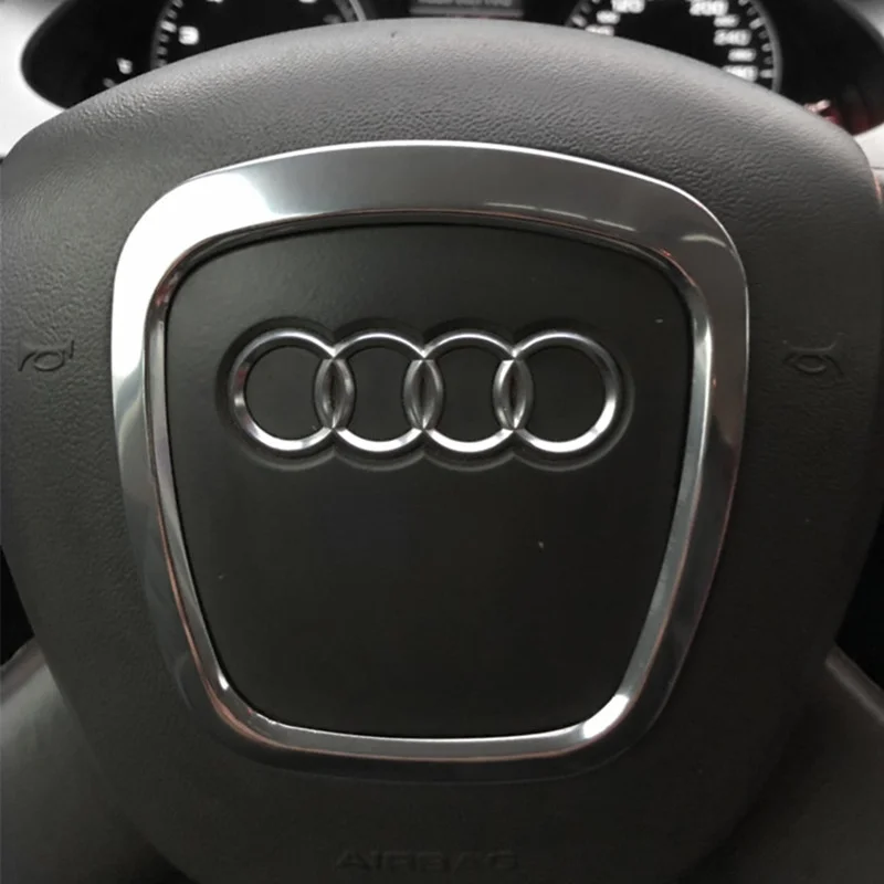 Фото Запасные части с логотипом рулевого колеса автомобиля, АБС-пластик для Audi A3 8P S3 A4 B6 B7 B8 A5 A6 C6 Q7 Q5 2003-2013, автомобильные аксессуары №4
