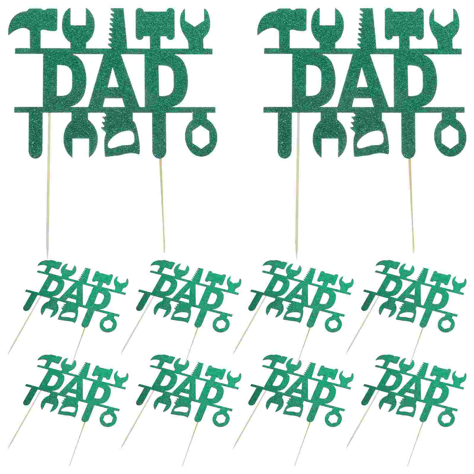 

10Pcs Father's Day Dad Cupcake Decorations Father's Day Party Cake Decoration Dad Cupcake Toppers Cake Insert Cards