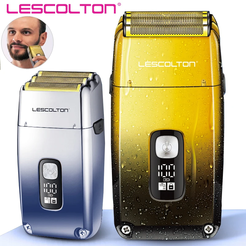 

Metal 3 Knife Net Electric Shaver Hair Beard Rechargeable Bald Head Shaving Machine for Men Fade Finishing Tool LED Display
