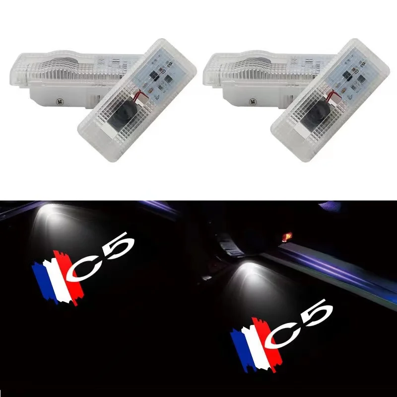 

2/4X Car Door Welcome Light Laser Atmosphere Light Projector Logo LED Ghost Shadow Lamp Auto Accessories for Citroen C3 C4 C5