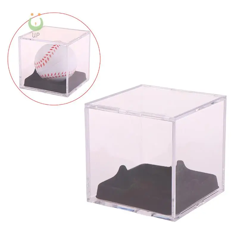 Box Golf Tennis Ball Transparent Display Case With Bottom Bracket Souvenir Storage Protection Box Holder