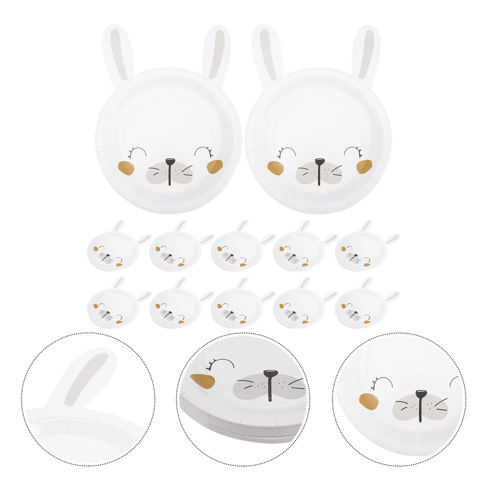 

20 Pcs Adorable Excellent Rabbit Decor Paper Plates Bunny Decor Plates for Party