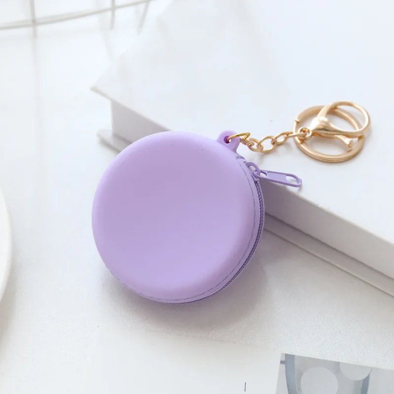 

Candy Color Silicone Mini Round Coin Holder Case Coin Purses Women Girls Fashion Coin Purse Zipper Wallet for Kids Women Ladies