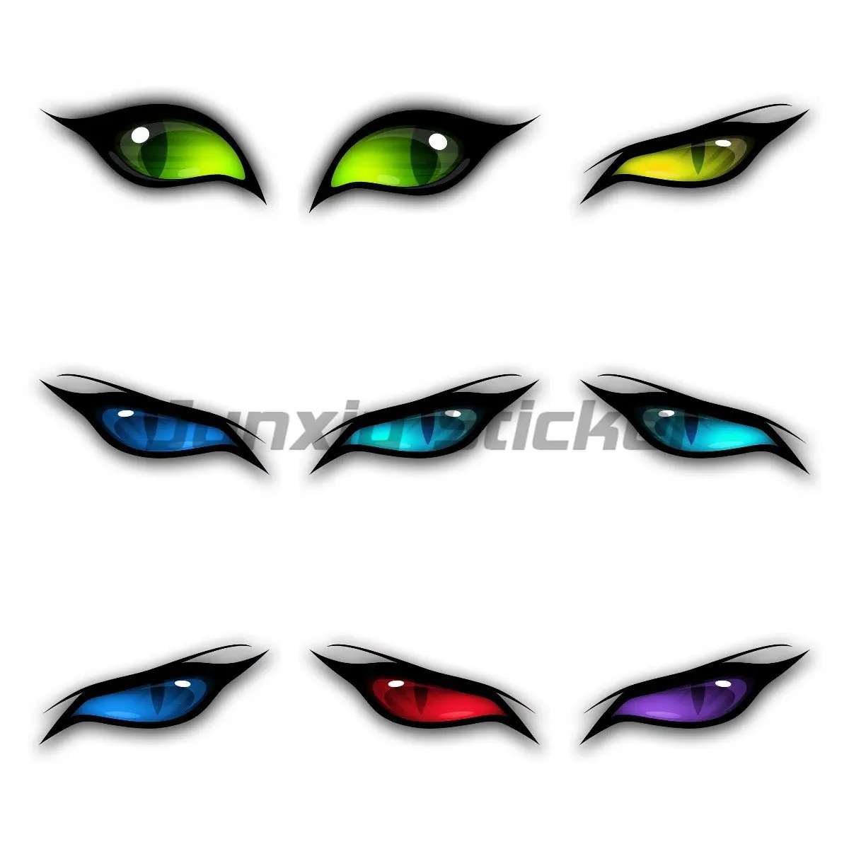 

Автомобильные наклейки с зелеными глазами, устойчивые к царапинам виниловые водонепроницаемые наклейки для ноутбука, автомобиля