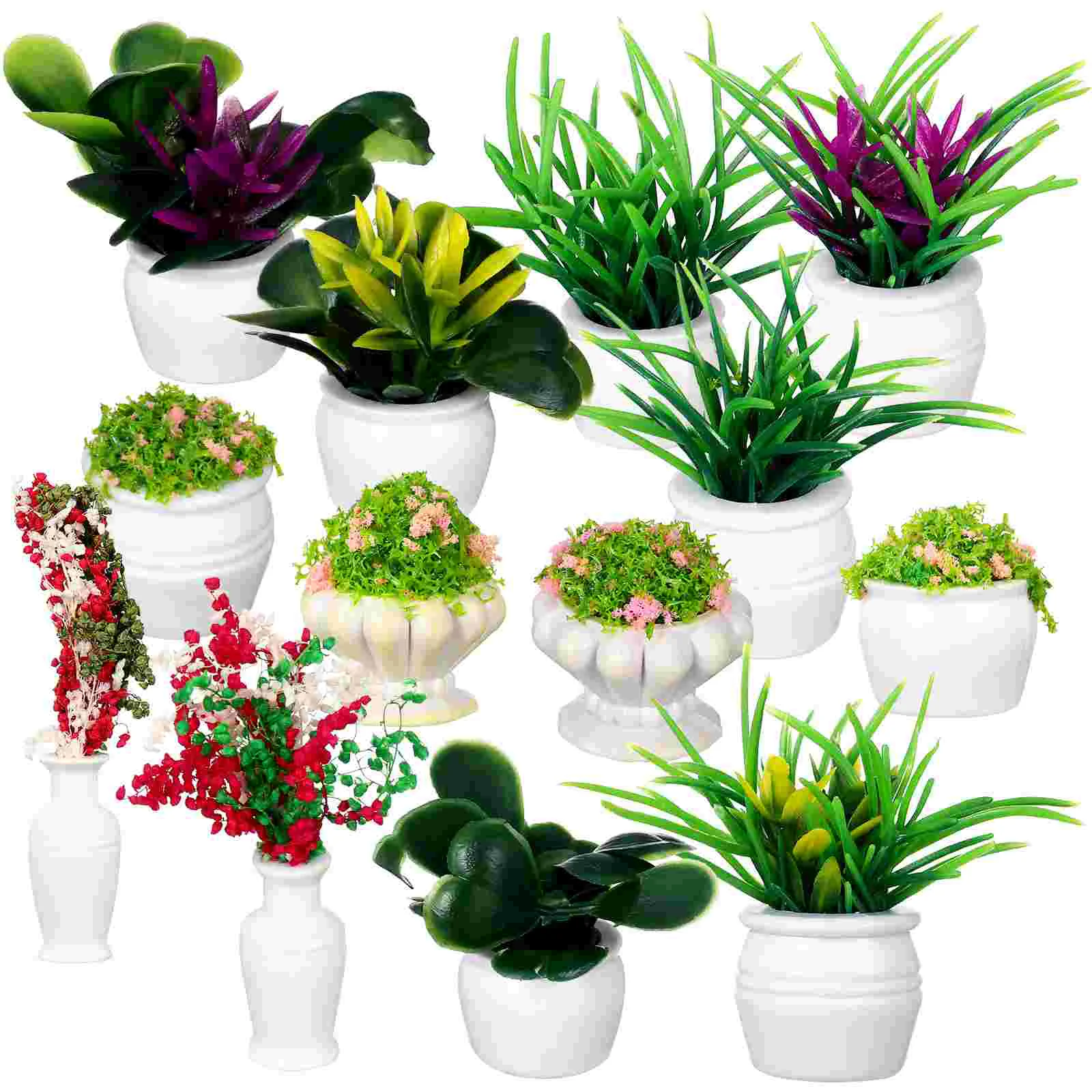 

Mini Flowerpot Model Greenery Decoration House Props Miniature Plants