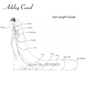 Свадебные вуали Эшли Карол на заказ с гребнем, кружева, выполненные на заказ, длина собора, Свадебные вуали, свадебные аксессуары