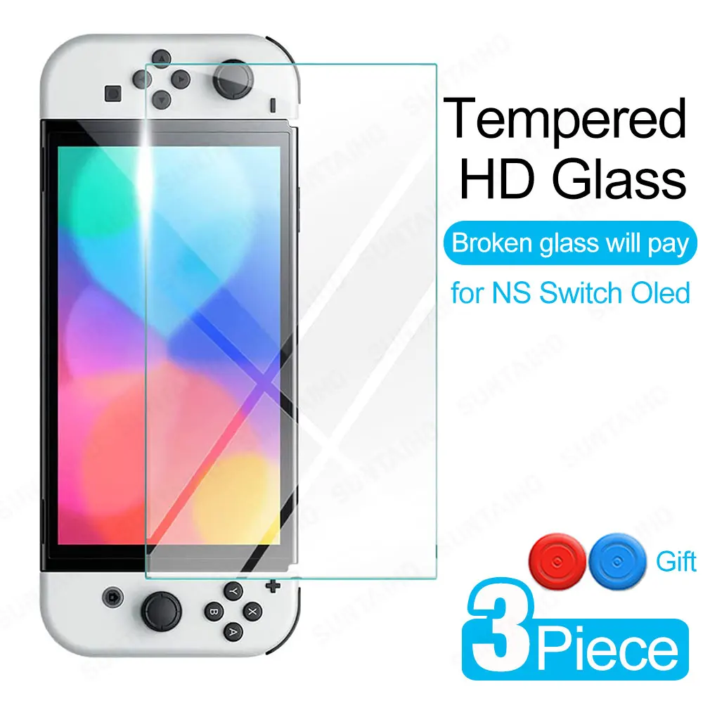 

3Pcs Tempered Glass for Nintend Switch OLED Protective Glass 9H HD Screen Protector for Nintend Switch OLED Game Accessories