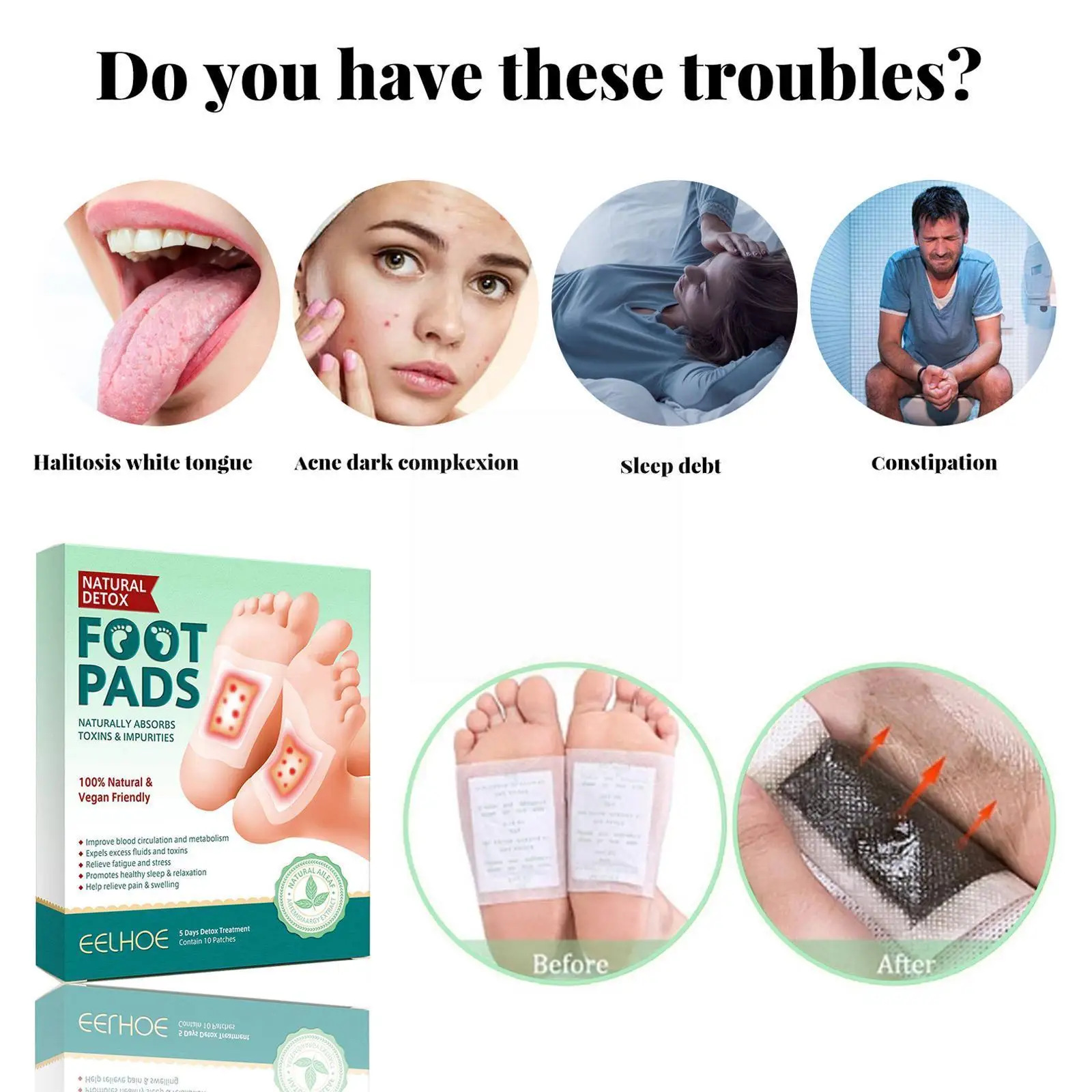 

Deep Cleansing Foot Pads, All Nature Foot Patch For Better Sleep & Body Cleansing, Ginger Foot Pads For Foot Care & Pain Re L0Z2